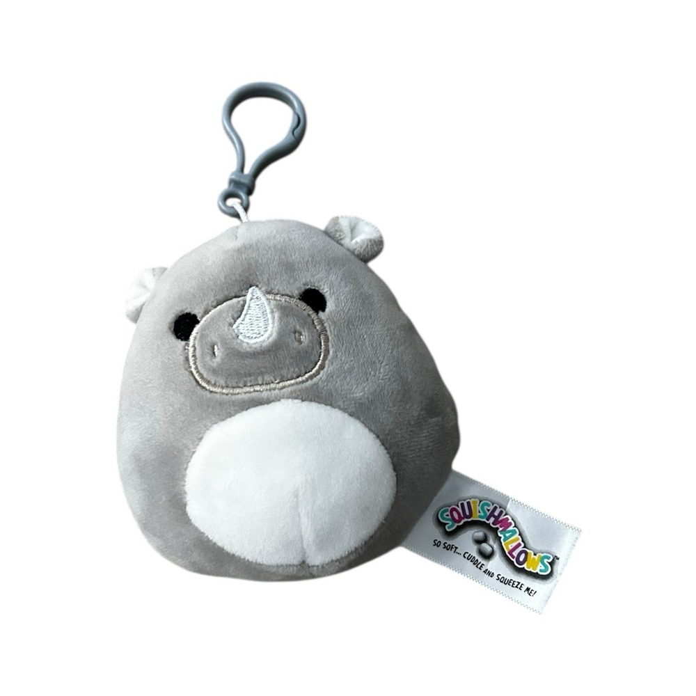Squishmallows 3.5 inch Plush Clip On Irving The Rhino